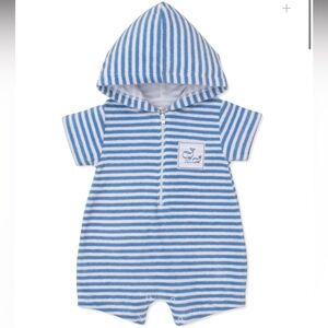 Kissy Kissy Whale Pods Blue Terry Romper, 0-3 months